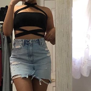 PrettyLittleThing Slinky Tie Detail Bandeau Top